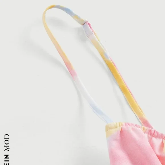 Multicolor Asymmetrical Spaghetti Strap Dress - Picture 11 of 16